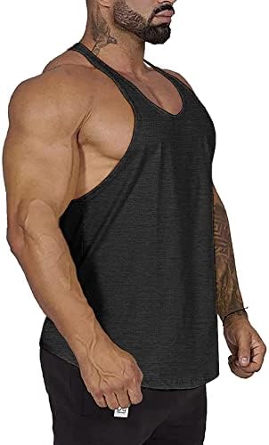 Lehmanlin erkek Vücut Geliştirme Stringer Tankı Üstleri Egzersiz Y-Geri Spor Kas T Shirt Hızlı Kuru (1or3 Paket)
