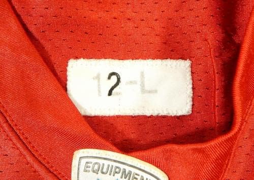 2012 San Francisco 49ers 32 Oyun Kullanılmış Kırmızı Antrenman Forması L DP28550 - İmzasız NFL Oyun Kullanılmış Formalar