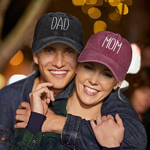 2 Adet Anne ve baba şapkası Yeni Ebeveynler için anneler Günü Unisex Kap Ayarlanabilir Pamuk Beyzbol Kapaklar Çiftler