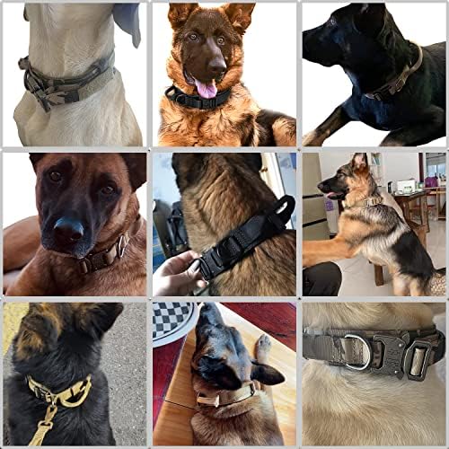 Köpek Taktik Yaka Askeri Köpek Eğitim Yaka Kontrol Kolu ve Ağır Metal Toka için Medimum Büyük Köpek Eğitim Davranış
