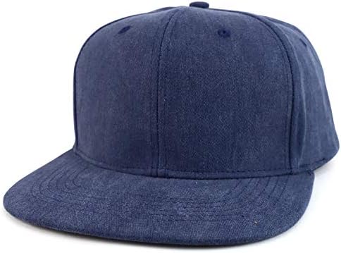 Trendy Giyim Mağazası Büyük Boy XXL Düz Pigment Boyalı Flatbill Snapback Cap