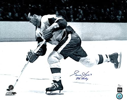 Gordie Howe İmzalı-İmzalı Detroit Red Wings 16x20 inç Fotoğraf-Ölen + JSA Orijinalliği-İmzalı NHL Fotoğrafları