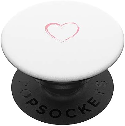 Pembe Kalp Beyaz PopSockets Değiştirilebilir PopGrip