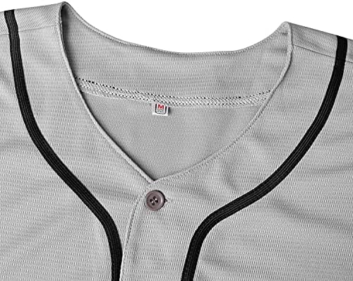 MESOSPERO Düz Düğme Aşağı Boş Beyzbol Forması Kısa Kollu Hipster Hip Hop T Shirt