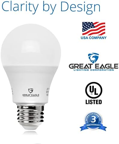 Great Eagle Lighting Corporation A19 LED Ampul, 100W Eşdeğer Ampuller, 15W 5000K Gün ışığı, Kısılabilir Olmayan LED