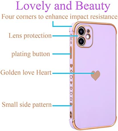 Iphone 11 için Uyumlu SPOBİT 6.1 İnç Kılıf Kaplama Aşk Kalp Telefon Kılıfı, Eğlenceli Sevimli Yan Küçük Desen Yumuşak