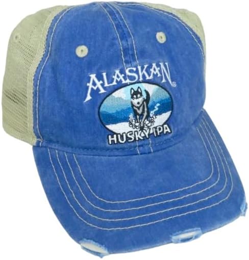 Kuzey kutup dairesi işletmeleri Alaska Bira Husky IPA Köpek Vintage Sıkıntılı yuvarlak şapka Şapka