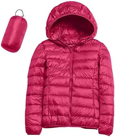 Bayan Aşağı Ceket Kış Sıcak Gevşek Fit Hafif Hoodie Cepler Zip up Açık Katı Soğuk Hava Mont