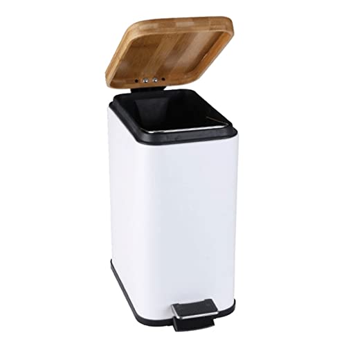 LODLY çöp tenekesi, kapaklı çöp tenekesi Ev Mutfak Depolama Kağıt Sepeti Ayaklı Tuvalet Çatlak çöp tenekesi (Renk: