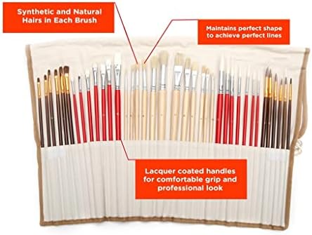 SDGH 38 adet boya fırçası Seti Sentetik Doğal saç fırçaları fırça kılıfı Sanat Malzemeleri Suluboya ve Yağlı Boya