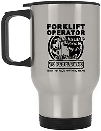 Forklift Operatörü iş Seyahat Kupası, Seyahat Kahve Fincanı (Gümüş Kupa)