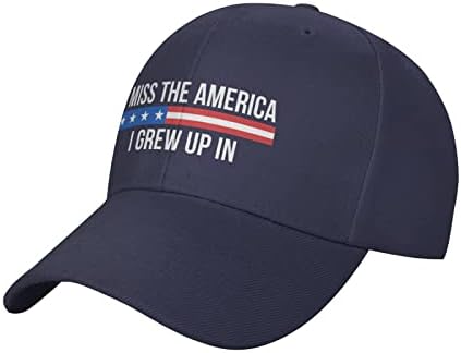 Amerika'yı Özlüyorum Erkekler Kadınlar için Şapkalarda Büyüdüm Amerikan Vatansever Ayarlanabilir Beyzbol Şapkası