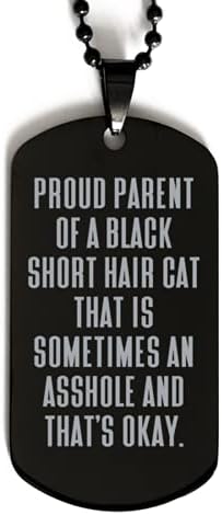 Motivasyonel Siyah Kısa Saçlı Kedi Hediyeleri, Siyah Kısa Saçlı Bir Kedinin Gururlu Ebeveyni, Kedi Severler için Güzel