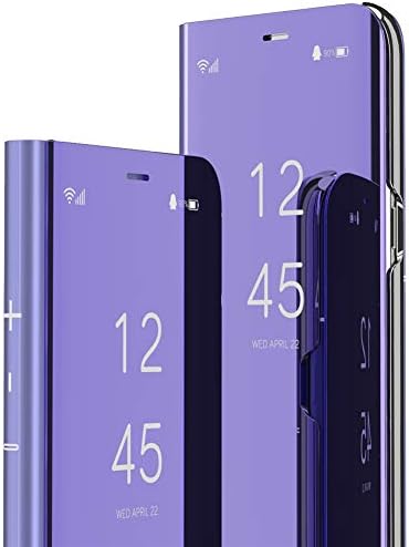 MRSTERUS Telefon kılıfı Galaxy A52 5G kılıf İnce Lüks Clear View Kaplama Ayna Darbeye Anti-Scratch Flip Kickstand