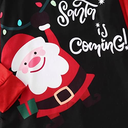 Anne Noel Takım Elbise Santa Baskılar Aile Giyim Eşleştirme Uzun Kollu Üstleri + pantolon seti Noel aile pijamaları