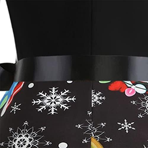 Kadın Sevimli Noel Çay Elbise Klasik Uzun Kollu Crewneck tatil elbisesi Kemer Salıncak Kokteyl Parti Elbiseleri