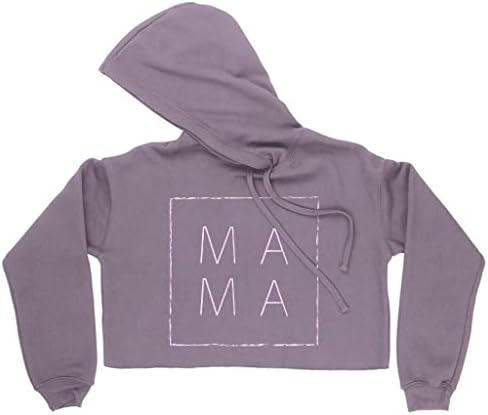 Mama Mektup Baskılı kadın Kırpılmış Polar Hoodie - Minimalist Tasarım Kırpılmış Hoodie Kadınlar için Baskılı kapüşonlu