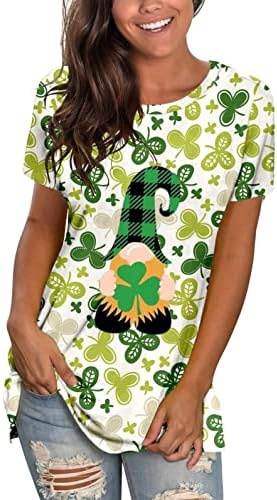 ıLUGU Mutlu Aziz patrick Günü Gömlek Kadınlar için Shamrock Grafik kısa kollu t-shirt Tee Tunik Üstleri giymek Tayt