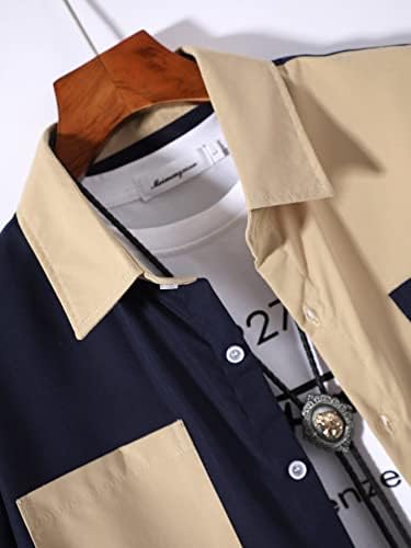 Milumia erkek 2 Parça Kıyafetler Renk Bloğu Düğmeli Gömlek ve İpli şort takımı