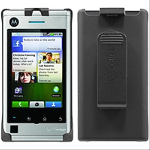 Motorola Devour A555 İçin Cep Siyah Kauçuk Elite Kılıf