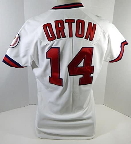 1990 California Angels John Orton 14 Oyun Kullanılmış Beyaz Forma 44 DP22352 - Oyun Kullanılmış MLB Formaları