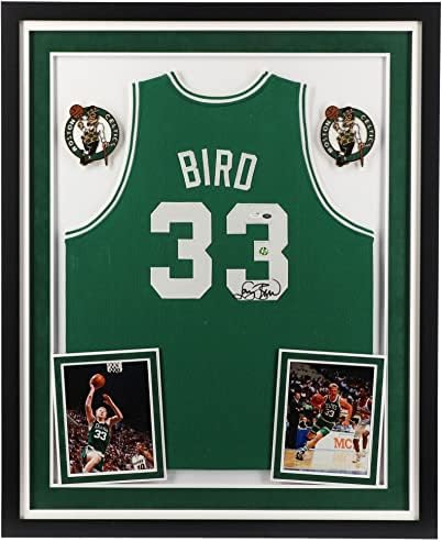 Larry Bird Boston Celtics Deluxe Çerçeveli İmzalı Yeşil Mitchell & Ness Swingman Forması-İmzalı NBA Formaları