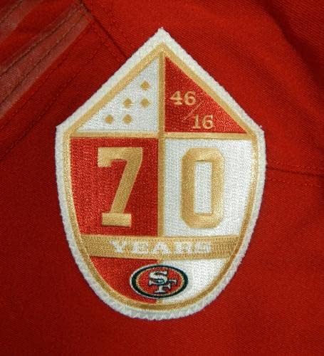 2015 San Francisco 49ers Mose Frazier 19 Oyunu Yayınlandı Kırmızı Forma 70 Yama 40 2-İmzasız NFL Oyunu Kullanılmış