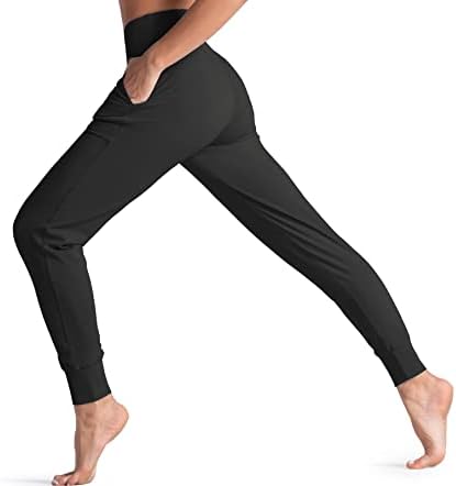 Wjustforu kadın Yüksek Bel Joggers Sweatpants Hafif ve Rahat Yoga cepli pantolon