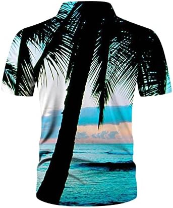 ADSSDQ Kısa Kollu Düğme Gömlek Erkekler için Plaj Yaz Moda günlük t-Shirt havai gömleği Tropikal Baskı Yaka Gömlek