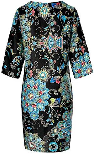 AODONG Elbiseler Kadınlar için, Bayan Yaz Fırfır Kollu Sevgiliye Boyun Çizgisi Baskı Çiçek Elbise Mini Elbise