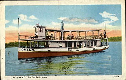 Sudaki Kraliçe Okoboji Gölü, Iowa Orijinal Antika Kartpostal