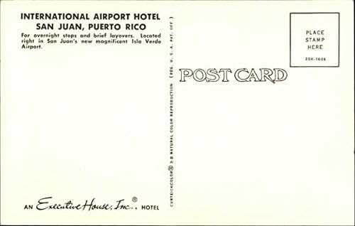 Uluslararası Havaalanı Otel San Juan, PR Porto Riko Orijinal Vintage Kartpostal