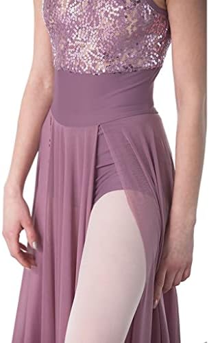 N / A Mor Gri Pullu Dantel Elbise Yetişkin bale kostümü Lirik, Çağdaş Dans Elbiseler Performans Kostümleri (Renk: