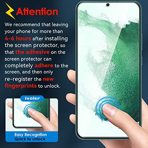 ıvoler [2+2 Paket] [2 Paket] Ekran Koruyucu için Samsung Galaxy S22 Artı/ S22+ 5G 2022 [Uygun Değil Galaxy S22] ile
