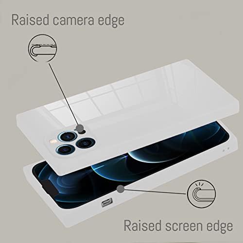 LSL iPhone 12 Pro Max Durumda Kare Beyaz Yumuşak TPU Tampon Anti-Damla Anti-Scratch Şok Emme Koruyucu Kablosuz İnce