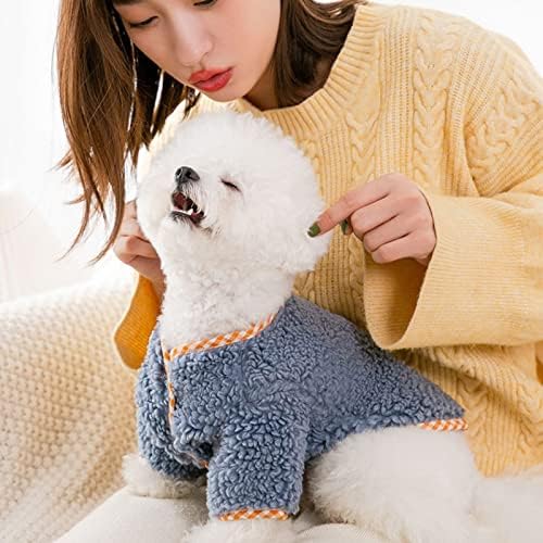 EDİNME Köpek Giysileri Sonbahar ve Kış Giysileri Sıcak Ceket Pet Yastıklı Ceket Köpek Yumuşak Açık Kazak (Renk: Mavi,