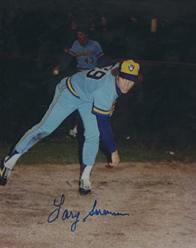Lary Sorenson Milwaukee Brewers, Coa İmzalı MLB Fotoğrafları ile İmzalı 8x10 Fotoğraf İmzaladı