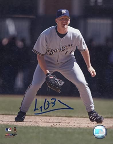 Lyle Overbay Milwaukee Brewers, Coa İmzalı MLB Fotoğrafları ile İmzalı 8x10 Fotoğraf İmzaladı