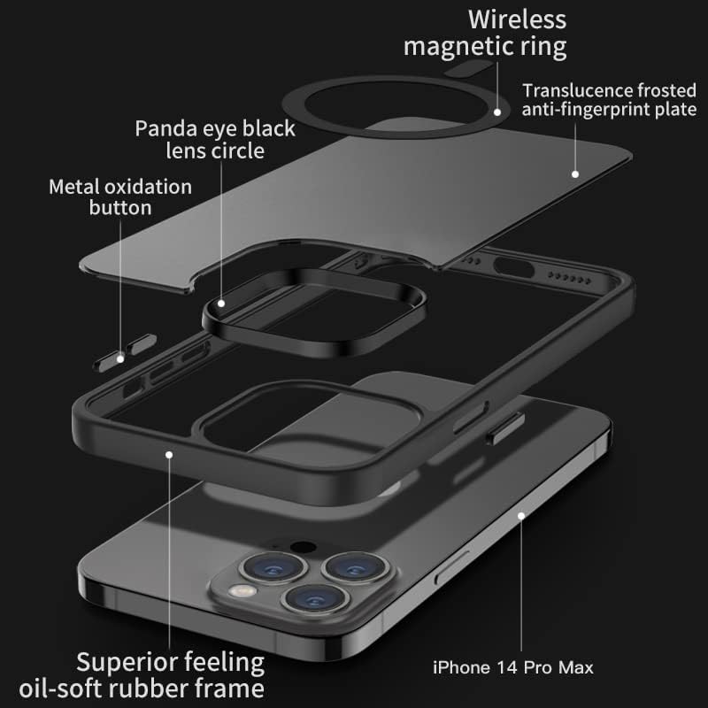 Yzoıko Manyetik iPhone için Kılıf 14 pro max Kılıf [10FT Dereceli Düşme Test Edildi ve MagSafe ile Uyumlu] Yarı Saydam