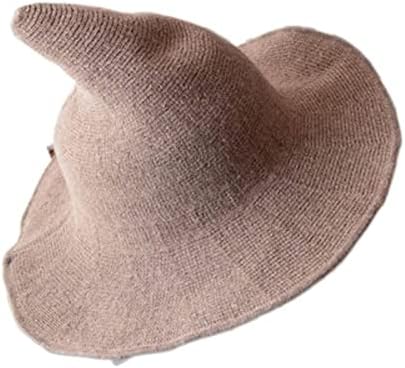 NC Cadılar Bayramı cadı şapkası Erkekler ve Kadınlar Yün Örme şapka Moda Düz Renk şapka Çeşitlendirilmiş şapka Kız