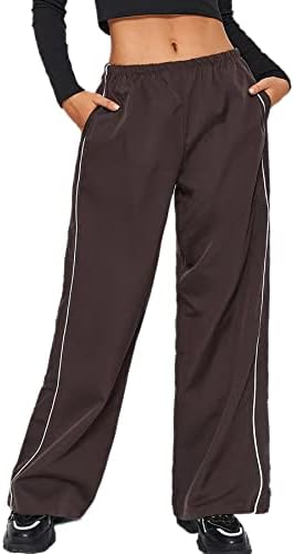 Yıoaga Paraşüt Pantolon Kadınlar için Baggy Kargo Pantolon y2k Sweatpants Gevşek Geniş Bacak eşofman altları