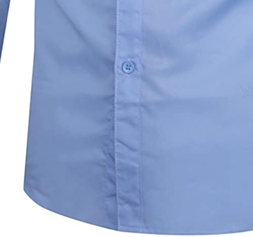 DGKaxıyaHM erkek temel moda büyük boy açık uzun kollu gömlek düz ışık ince yaka gömlek iş Baggy Fit elbise