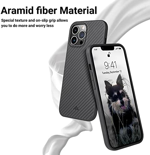 OTOFLY Manyetik Aramid Elyaf iPhone için Kılıf 13 Pro 6,1 inç [Askeri Sınıf Düşme Koruması] İnce Hafif Havacılık Sınıfı
