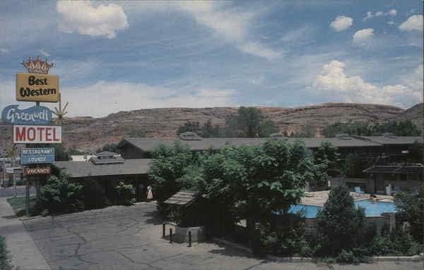 Green Well Motel Moab, Utah UT Orijinal Vintage Kartpostal