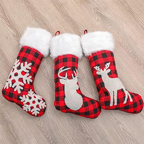GFDFD 3 Adet Noel Çorap hediye keseleri Noel Dekorasyon Ev için Bira Şeker Tutucu Örme Çorap (Renk: A, Boyut