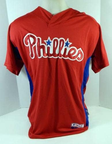 2007-10 Philadelphia Phillies Adam Sorgi 54 Oyun Kullanılmış Kırmızı Forma ST BP 48 561 - Oyun Kullanılmış MLB Formaları