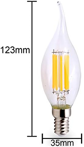 JCKıng (10 paket AC 110V-130V 8W E14 kısılabilir LED filaman Ampuller Mum Kuyruk LED ışık Ampul, LED Vintage Antik