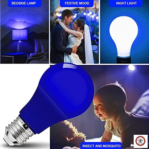 LED Mavi Ampul, 9 W (60 w Eşdeğer), A19 E26 Orta Taban Mavi Ampul, Açık Sundurma için LED Mavi Renk Ampul, noel, parti