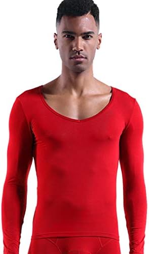 Ouruıkıa erkek termal iç çamaşır Gömlek Sıkı Modal Hafif Termal Üstleri Sıcak Taban Katmanı Üstleri