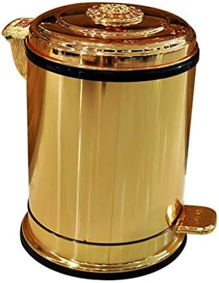RENSLAT Altın Pedal Metal çöp tenekesi Lüks Otel Villa Mutfak Oturma Odası Banyo Kaplı Çöp Depolama Kovası Çöp Kovası